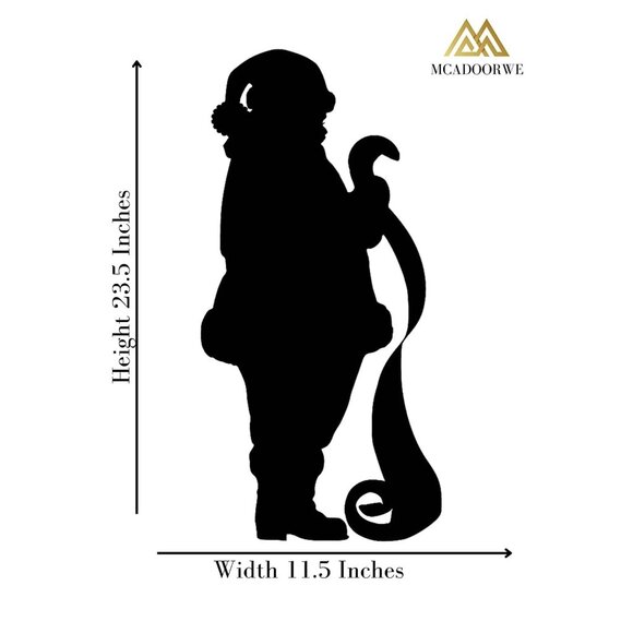 Large Christmas Santa Claus with Naughty or Nice List Window Cling Silhouette - Picture 5 of 6